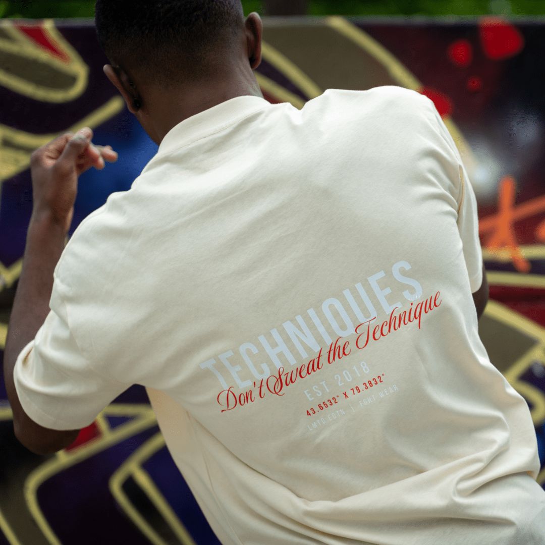 Beige Fight Wear Oversized T-Shirt - Techniques