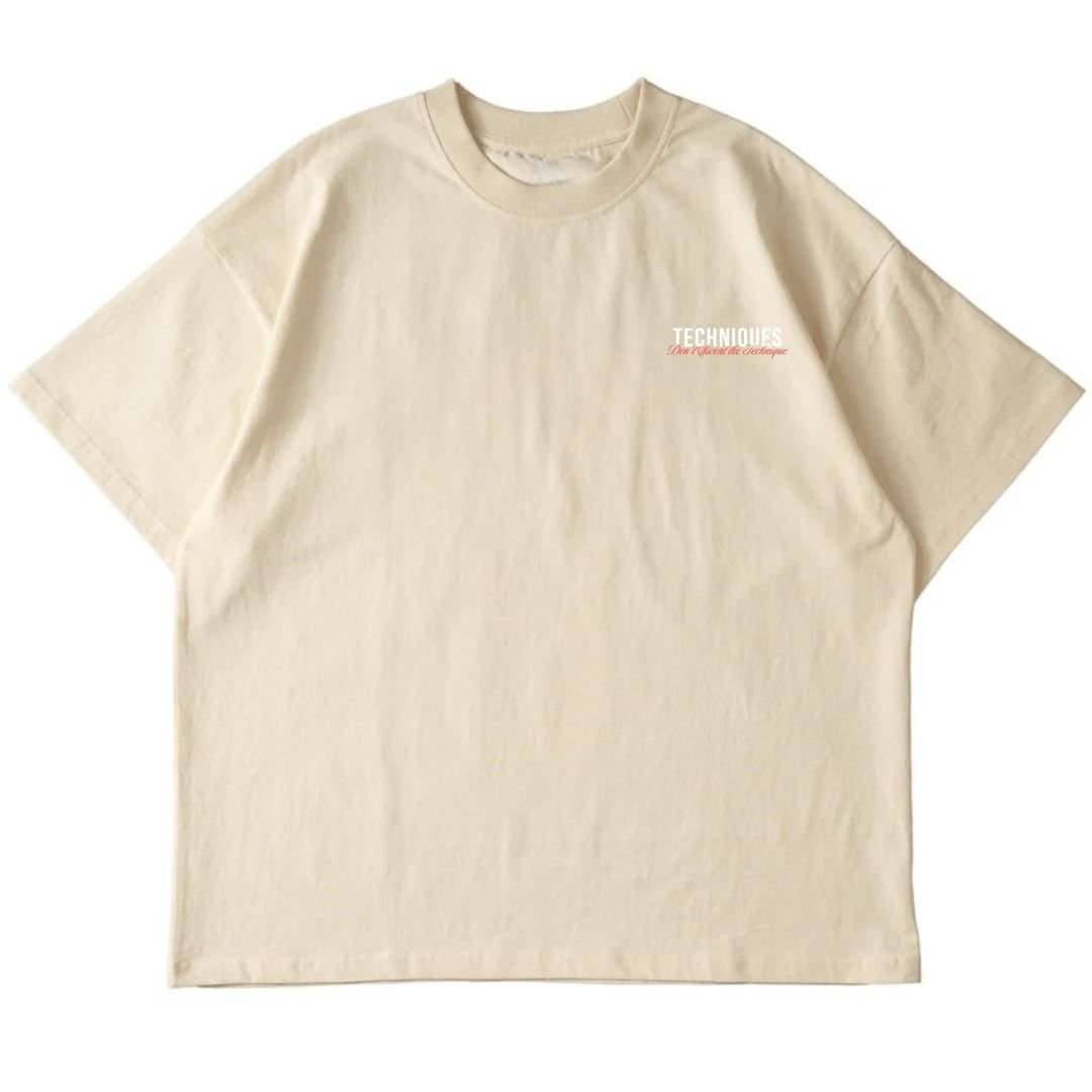 Beige Fight Wear Oversized T-Shirt - Techniques