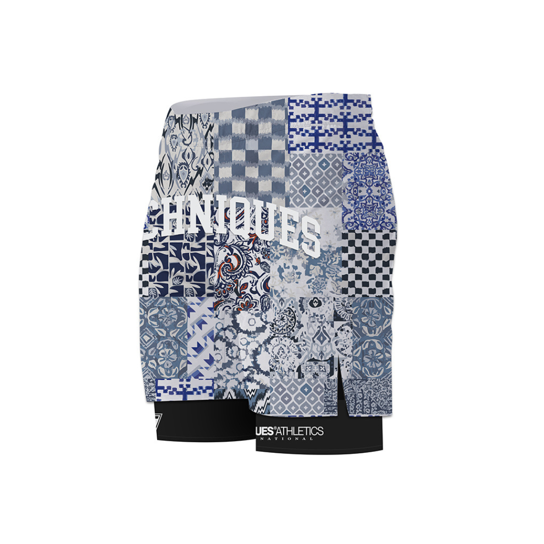 Combat Blue 2 in 1 MMA Shorts