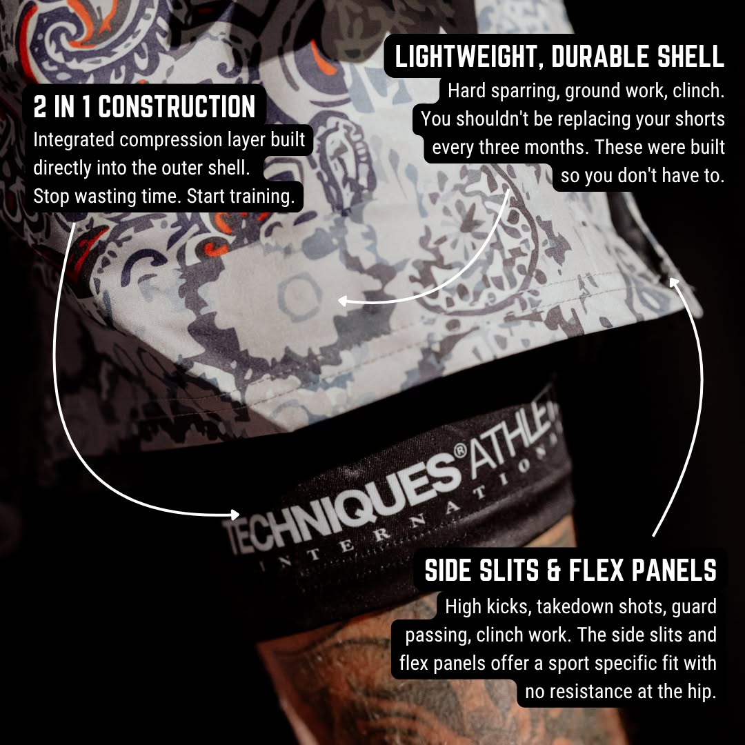 Combat Blue 2 in 1 MMA Shorts