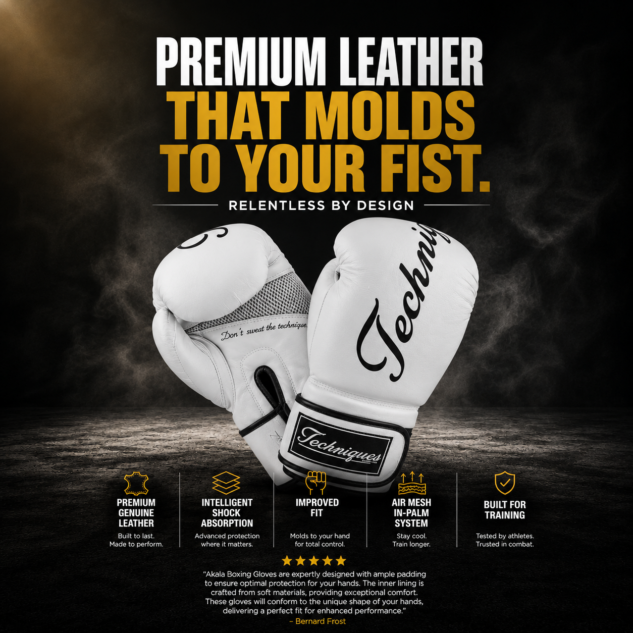 Akala Boxing Gloves, 14 oz / White