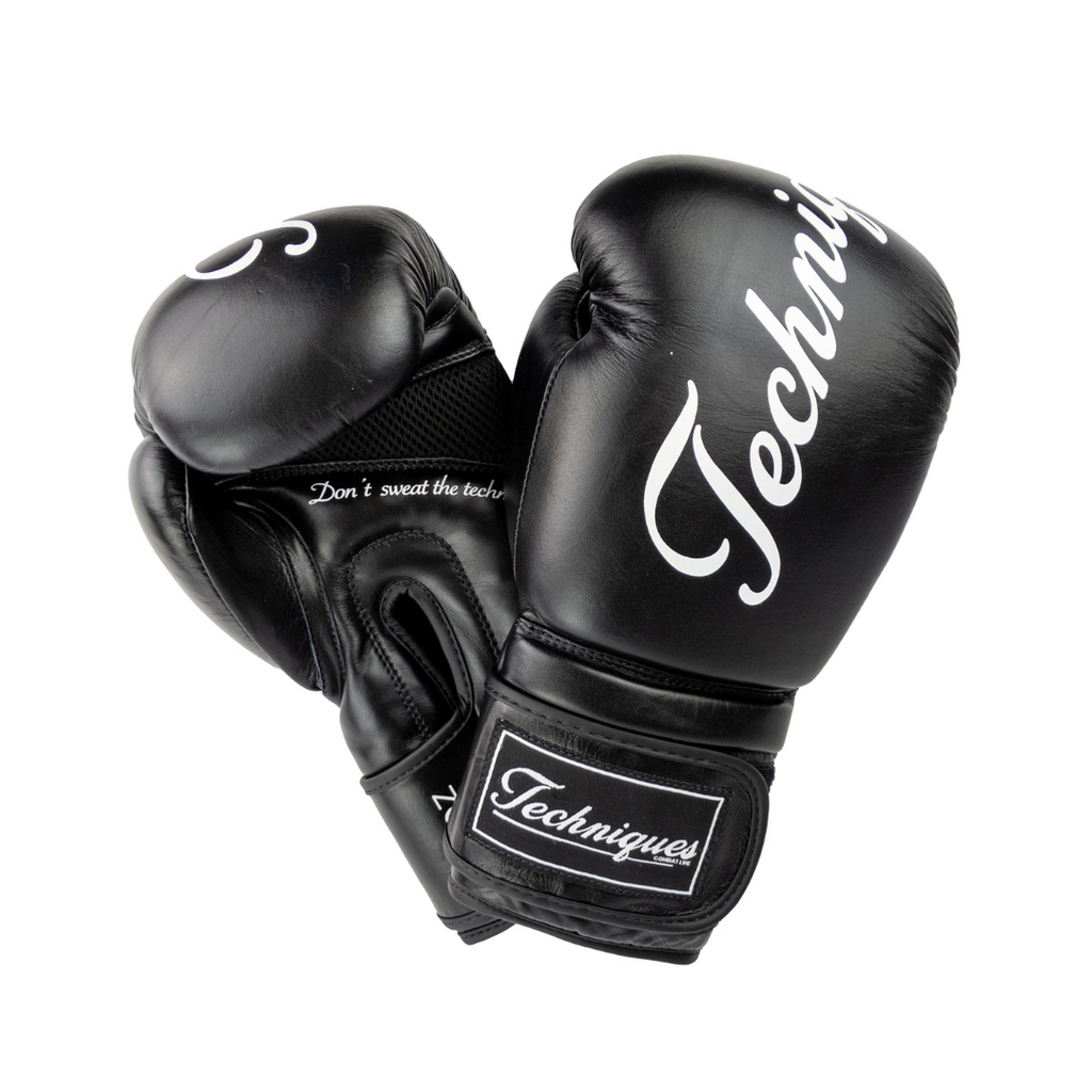 Techniques Professional Akala Boxing Gloves Black MMA Muay Thai Boxing